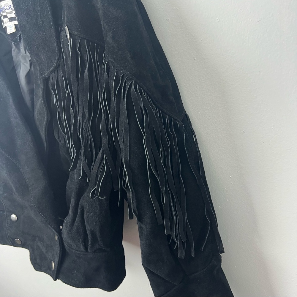 Vintage Conch Shells Suede Leather Fringe Jacket - Picture 7 of 9